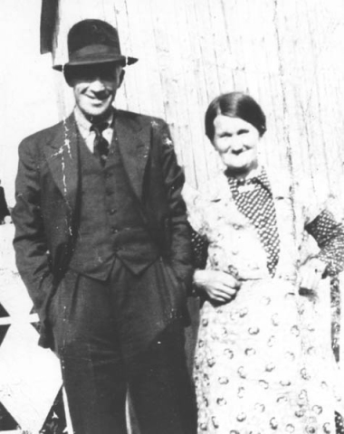 207: Tom Norman and his wife Jane Traverse. (circa 1935-1945) [courtesy of Sadie (Norman) Kerrivan]  - Tom son of Michael Norman &amp;amp; Mary Anne Mulrooney; Jane from Brule